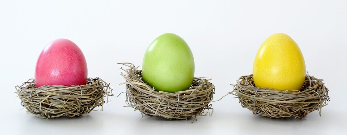 coloured easter eggs