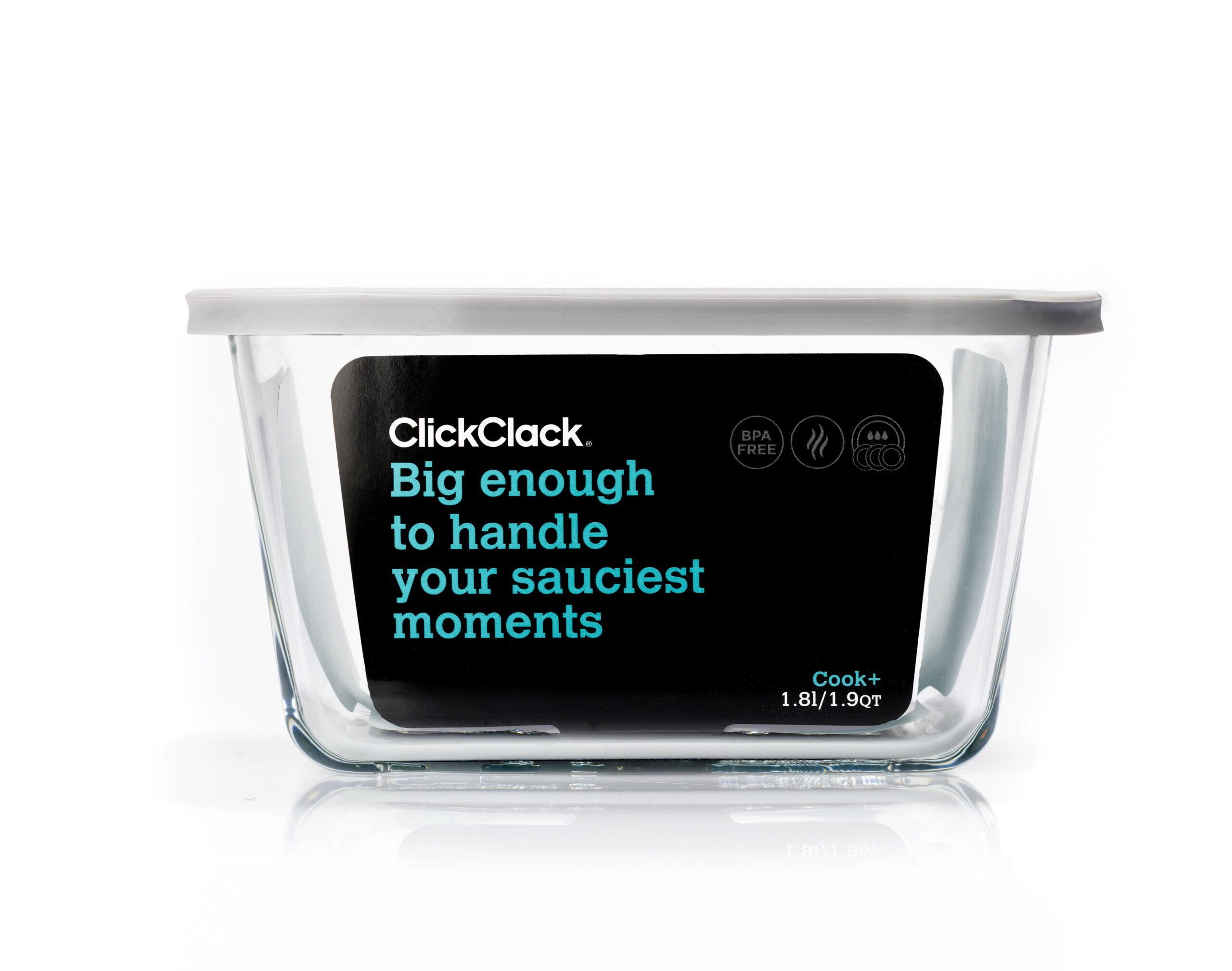 Cook+ Rectangle Heatproof Glass Container 1.8L/1.9QT - ClickClack New ...